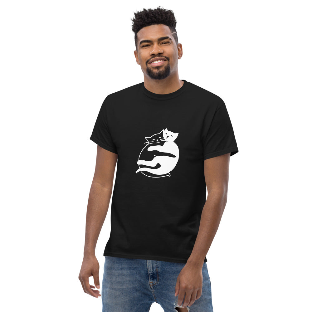 Batty Catty Yin and Yang Cats Men's heavyweight tee