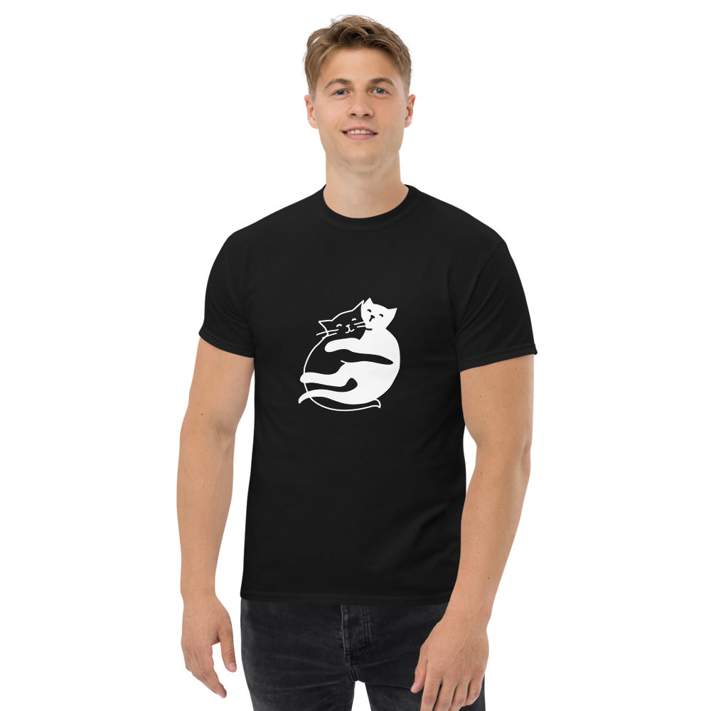 Batty Catty Yin and Yang Cats Men's heavyweight tee