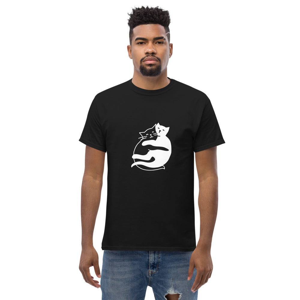 Batty Catty Yin and Yang Cats Men's heavyweight tee