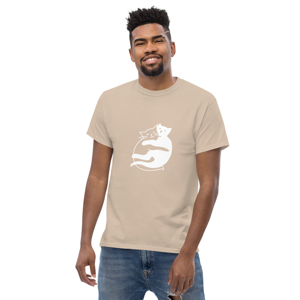 Batty Catty Yin and Yang Cats Men's heavyweight tee