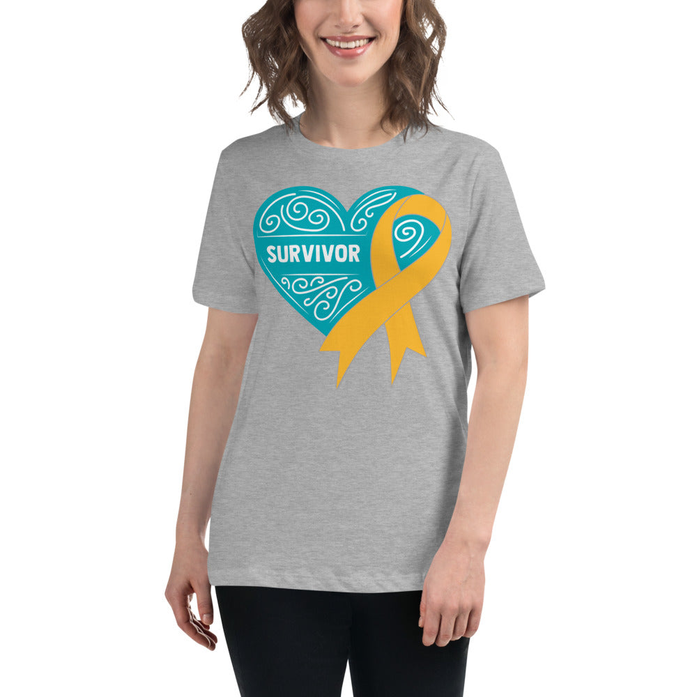 Survivor Teal Appendix Cancer -- Womens Relaxed T Shirt