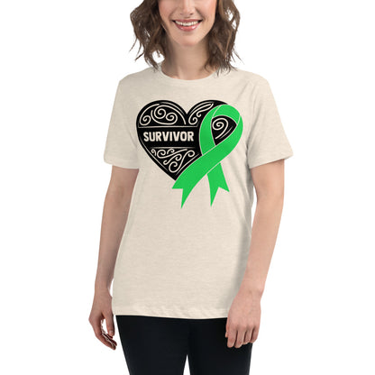 Survivor Black Lymphoma Cancer -- Womens Relaxed T Shirt