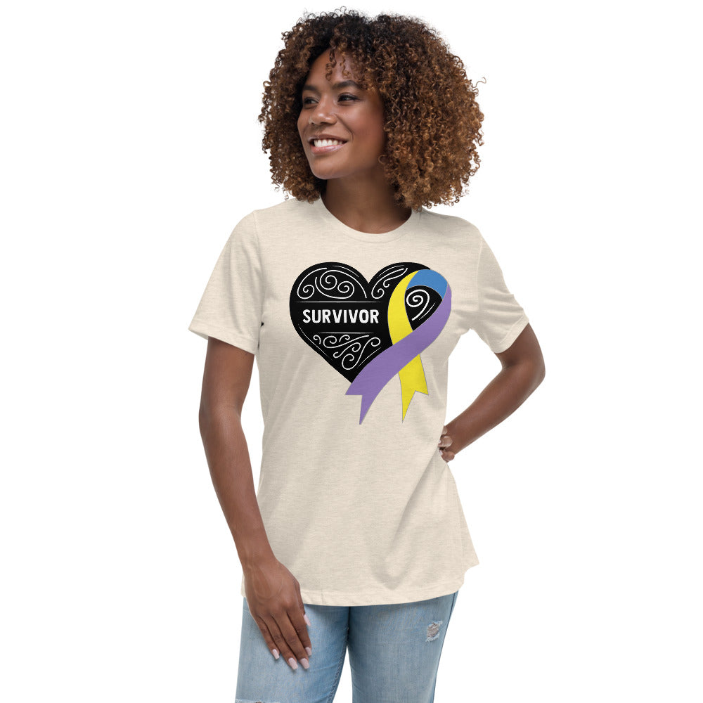 Survivor Black Bladder Cancer -- Womens Relaxed T Shirt