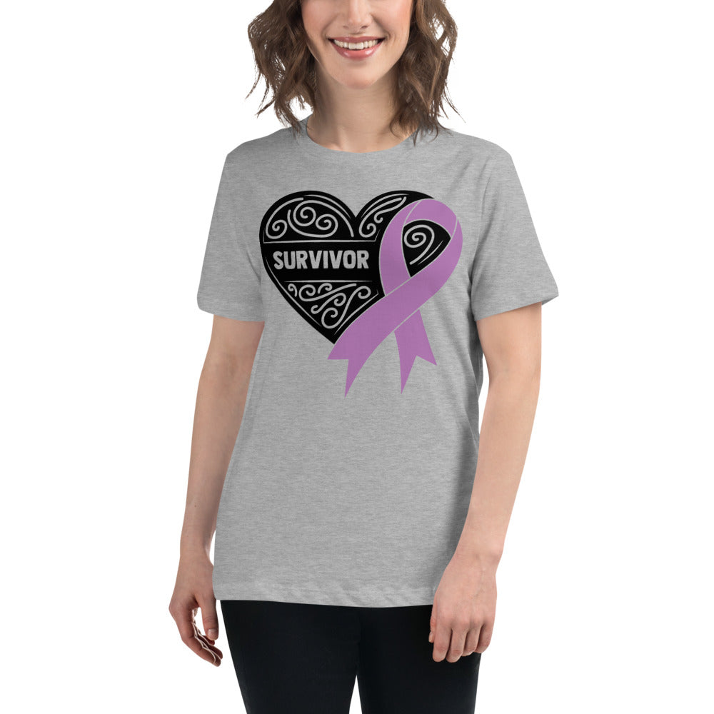 Survivor Black Pancreatic Cancer -- Womens Relaxed T Shirt