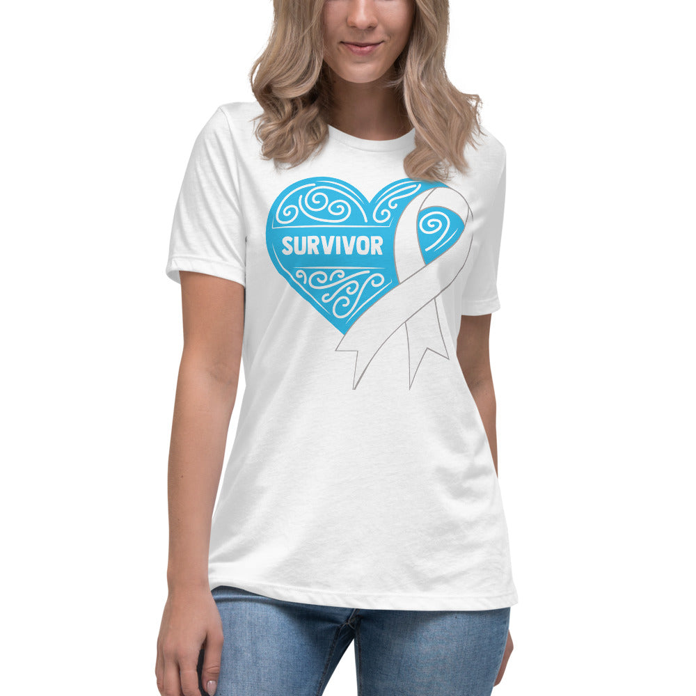 Survivor Blue Lung Cancer -- Womens Relaxed T Shirt