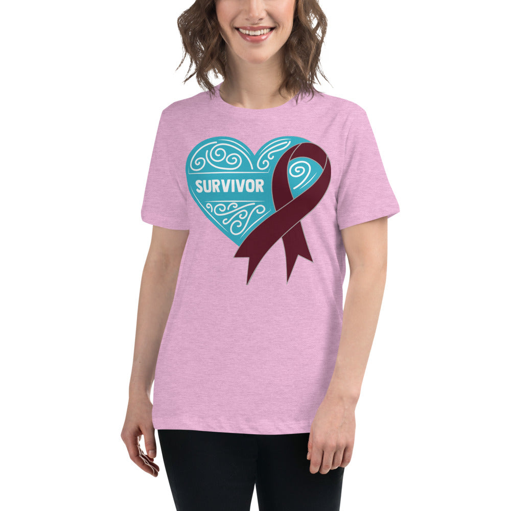 Survivor Teal Multiple Myeloma Cancer -- Womens Relaxed T Shirt