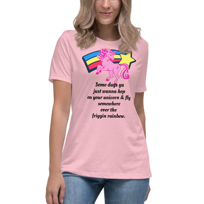 Unicorn Rainbow -- Womens Relaxed T Shirt