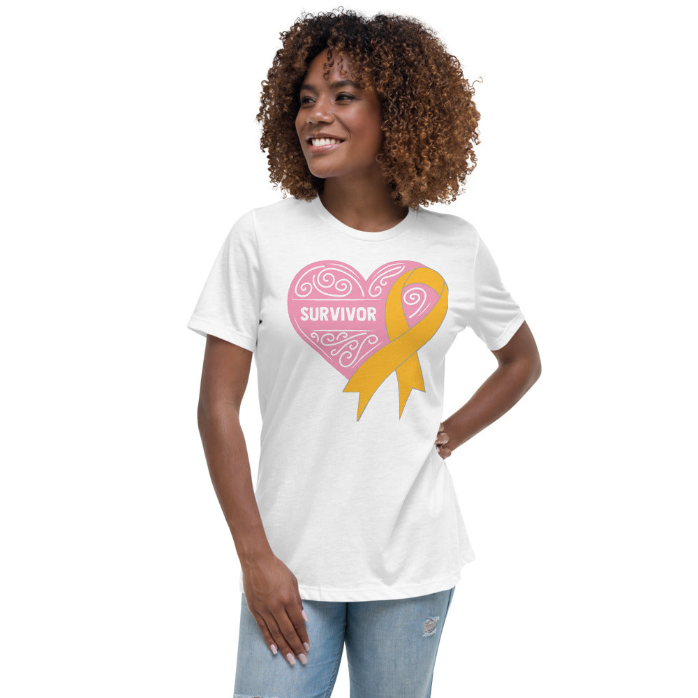 Survivor Pink Appendix Cancer -- Womens Relaxed T Shirt