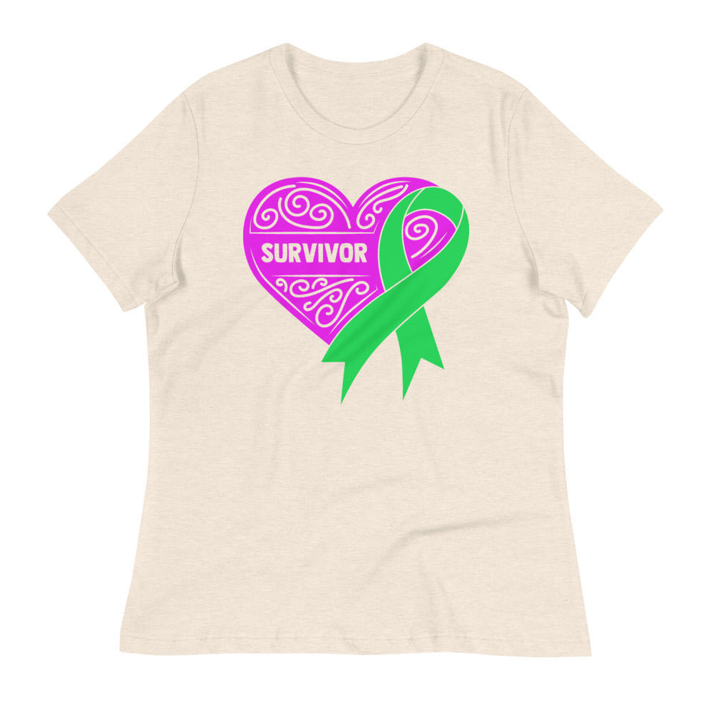 Survivor Pink Lymphoma Cancer -- Womens Relaxed T Shirt