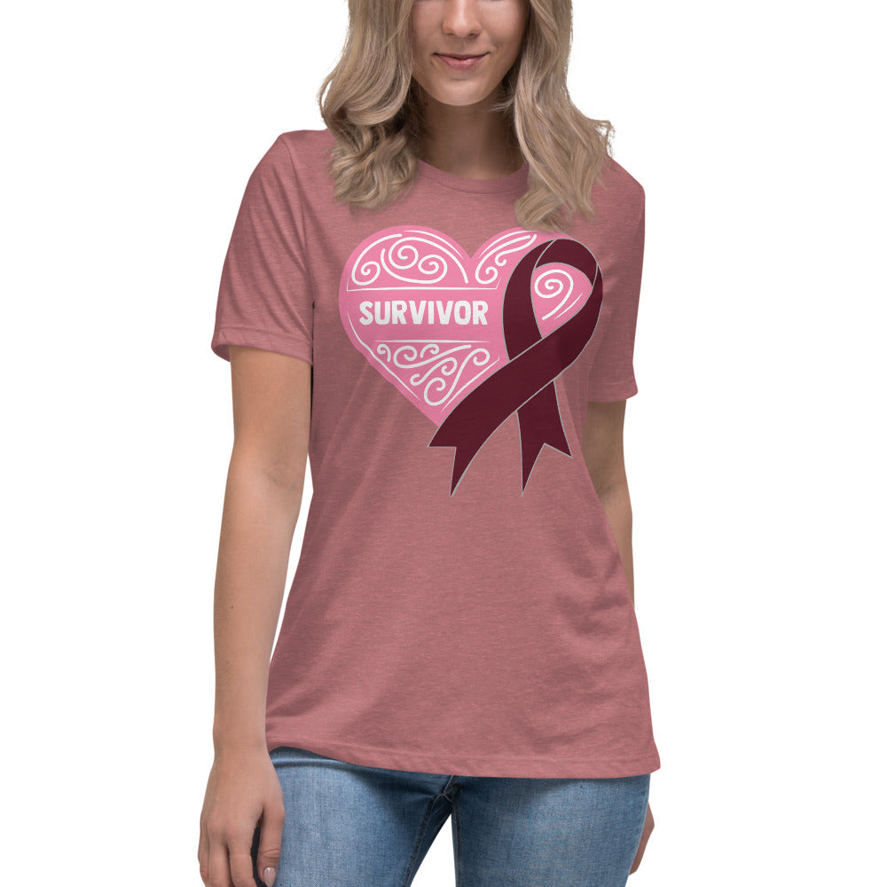 Survivor Pink Multiple Myeloma Cancer -- Womens Relaxed T Shirt