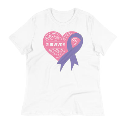 Survivor Pink Hodgkin Lymphoma Cancer -- Womens Relaxed T Shirt