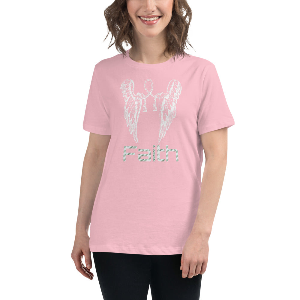 White Wings Faith -- Womens Relaxed T Shirt