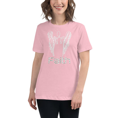 White Wings Faith -- Womens Relaxed T Shirt