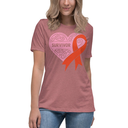 Survivor Pink Leukemia Cancer -- Womens Relaxed T Shirt