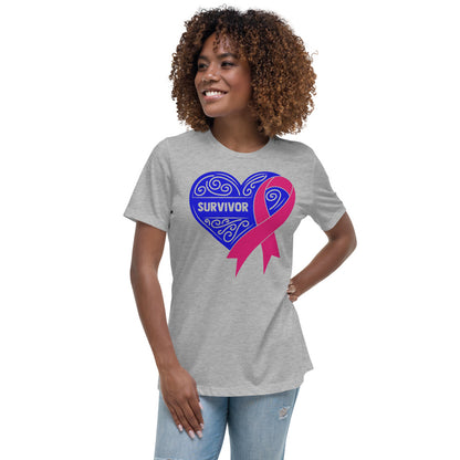 Survivor Royal Blue Breast Cancer -- Womens Relaxed T Shirt