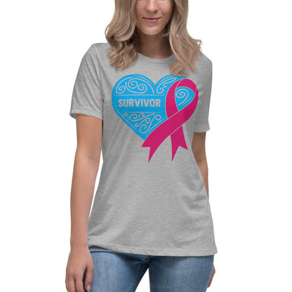 Survivor Light Blue Breast Cancer -- Womens Relaxed T Shirt