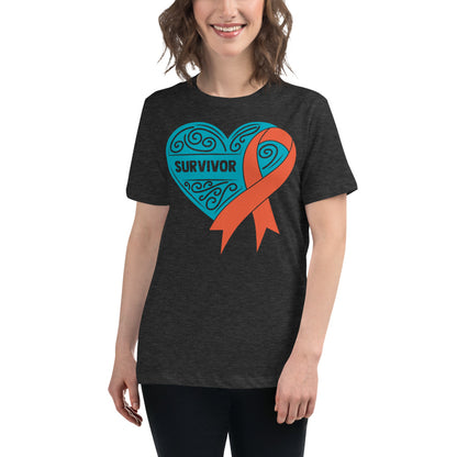 Survivor Teal Kidney Cancer -- Womens Relaxed T Shirt