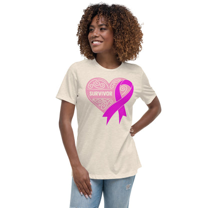 Survivor Soft Pink Breast Cancer -- Womens Relaxed T Shirt