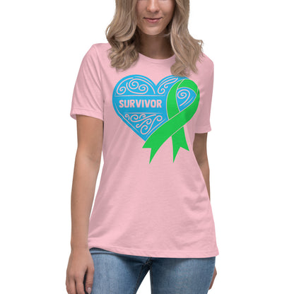 Survivor Blue Lymphoma Cancer -- Womens Relaxed T Shirt