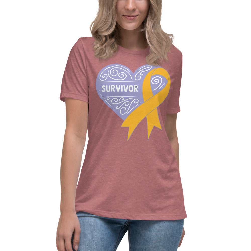 Survivor Lavender Appendix Cancer -- Womens Relaxed T Shirt