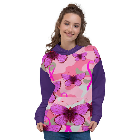 Butterfly Breast Cancer Ribbon - Unisex Hoodie