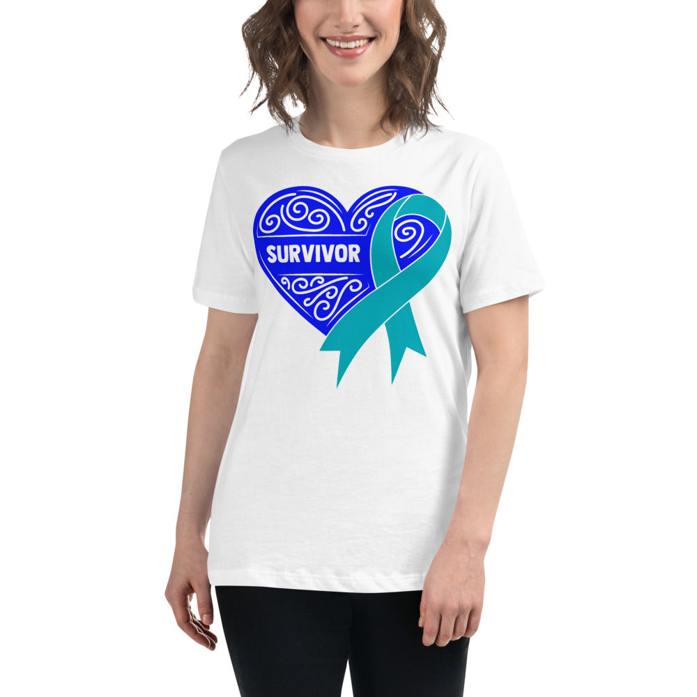 Survivor Royal Blue Ovarian Cancer -- Womens Relaxed T Shirt