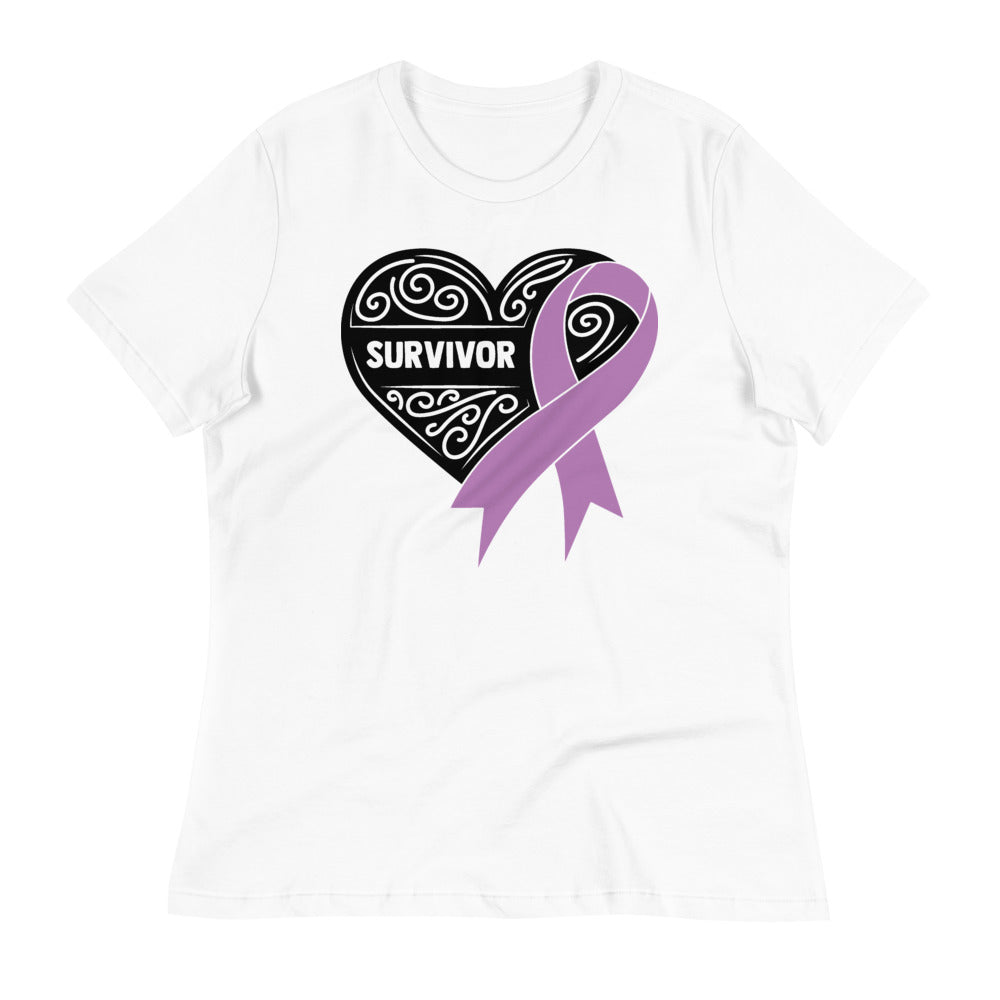 Survivor Black Pancreatic Cancer -- Womens Relaxed T Shirt