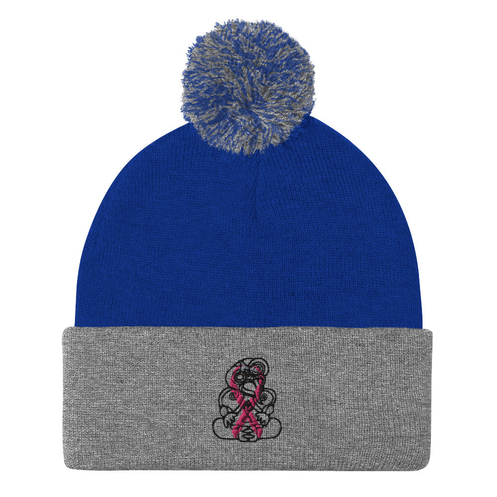 Breast Cancer Tiki - Pom-Pom Beanie