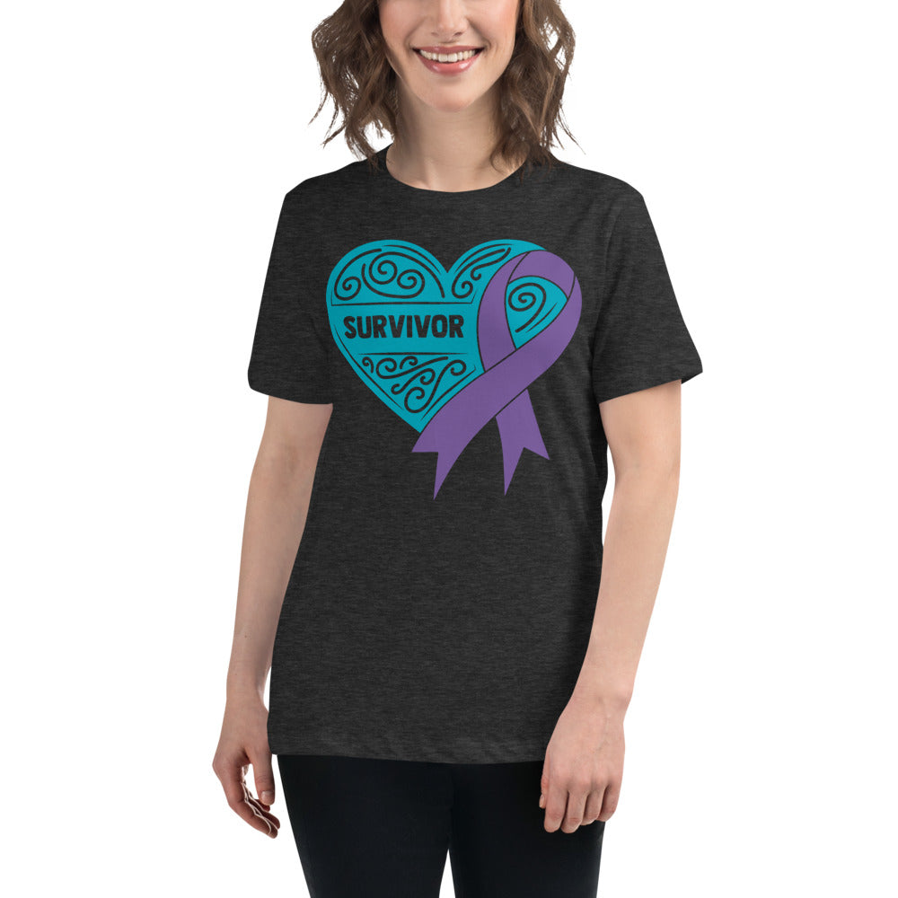 Survivor Teal All Cancers -- Womens Relaxed T Shirt