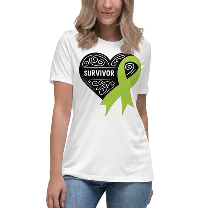 Survivor Black Non Hodgkin Lymphoma Cancer -- Womens Relaxed T Shirt