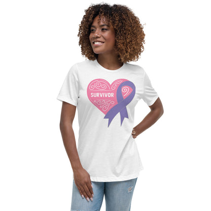 Survivor Pink Hodgkin Lymphoma Cancer -- Womens Relaxed T Shirt