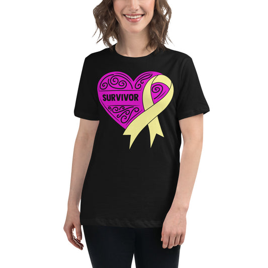 Survivor Pink Bone and Sarcoma Cancer -- Womens Relaxed T Shirt