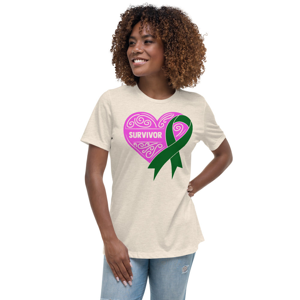 Survivor Pink Liver Cancer -- Womens Relaxed T Shirt