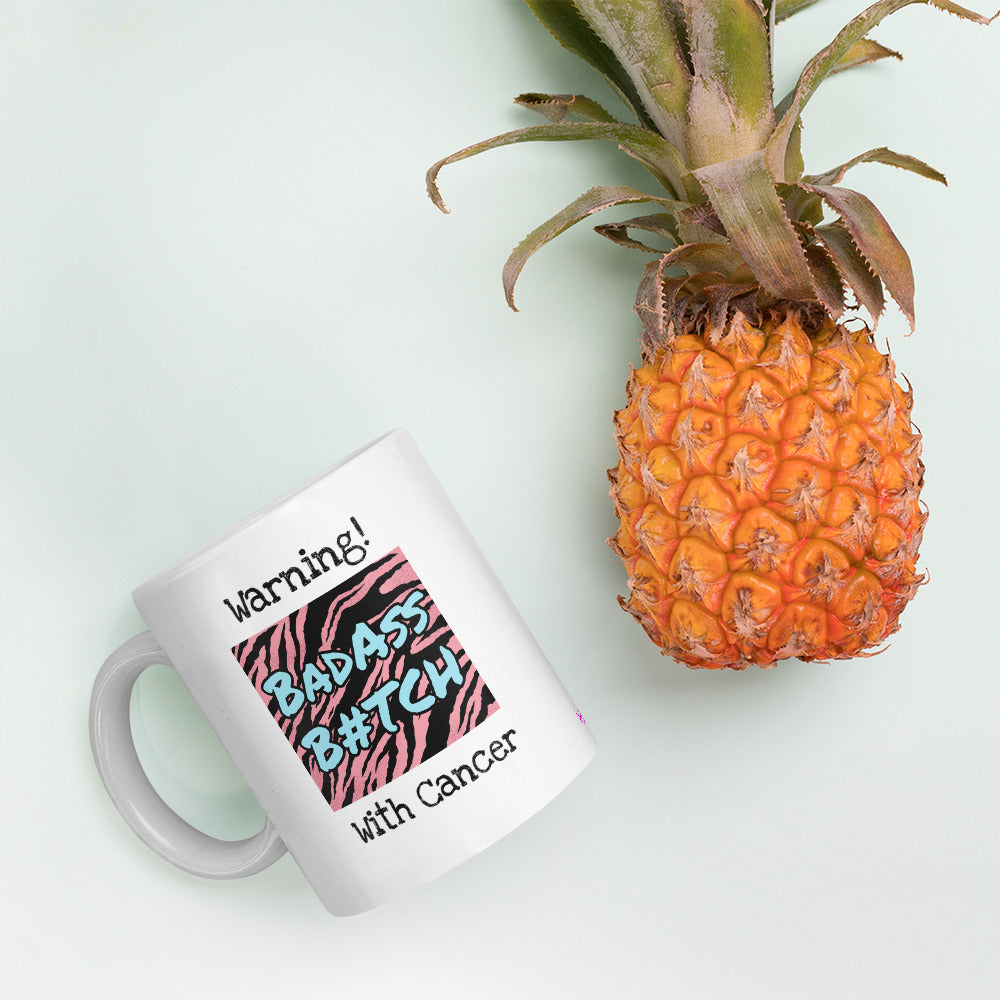 Warning Badass B#tch with Cancer Mug