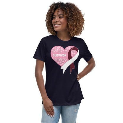 Survivor Pink Head and Neck Cancer -- Womens Relaxed T Shirt