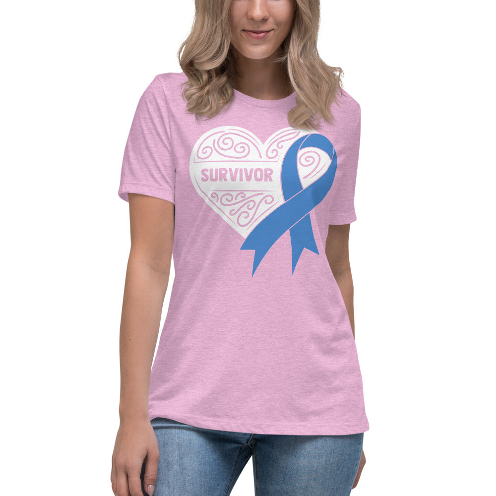 Survivor White Colon Cancer -- Womens Relaxed T Shirt