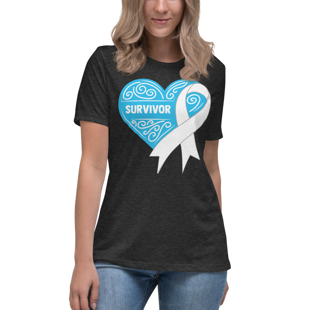 Survivor Blue Lung Cancer -- Womens Relaxed T Shirt