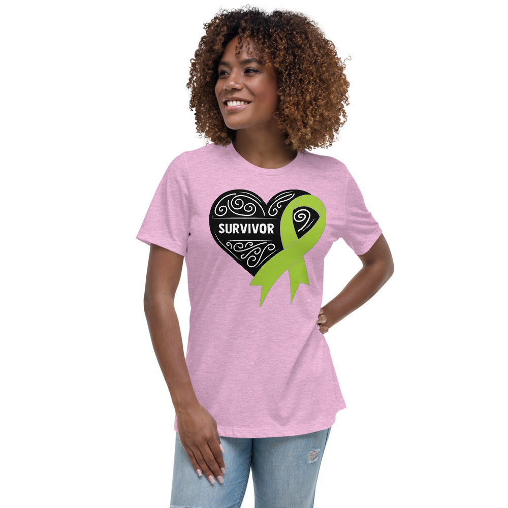 Survivor Black Non Hodgkin Lymphoma Cancer -- Womens Relaxed T Shirt