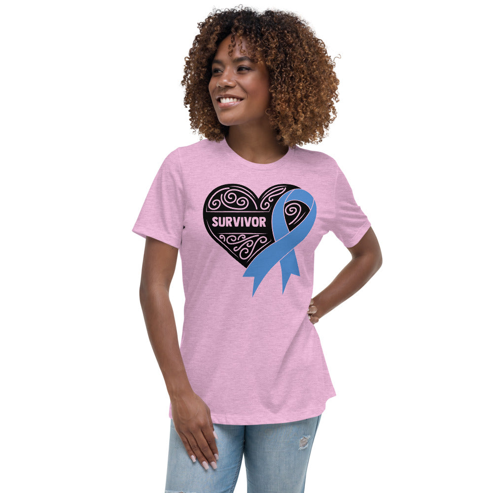 Survivor Black Colon Cancer -- Womens Relaxed T Shirt