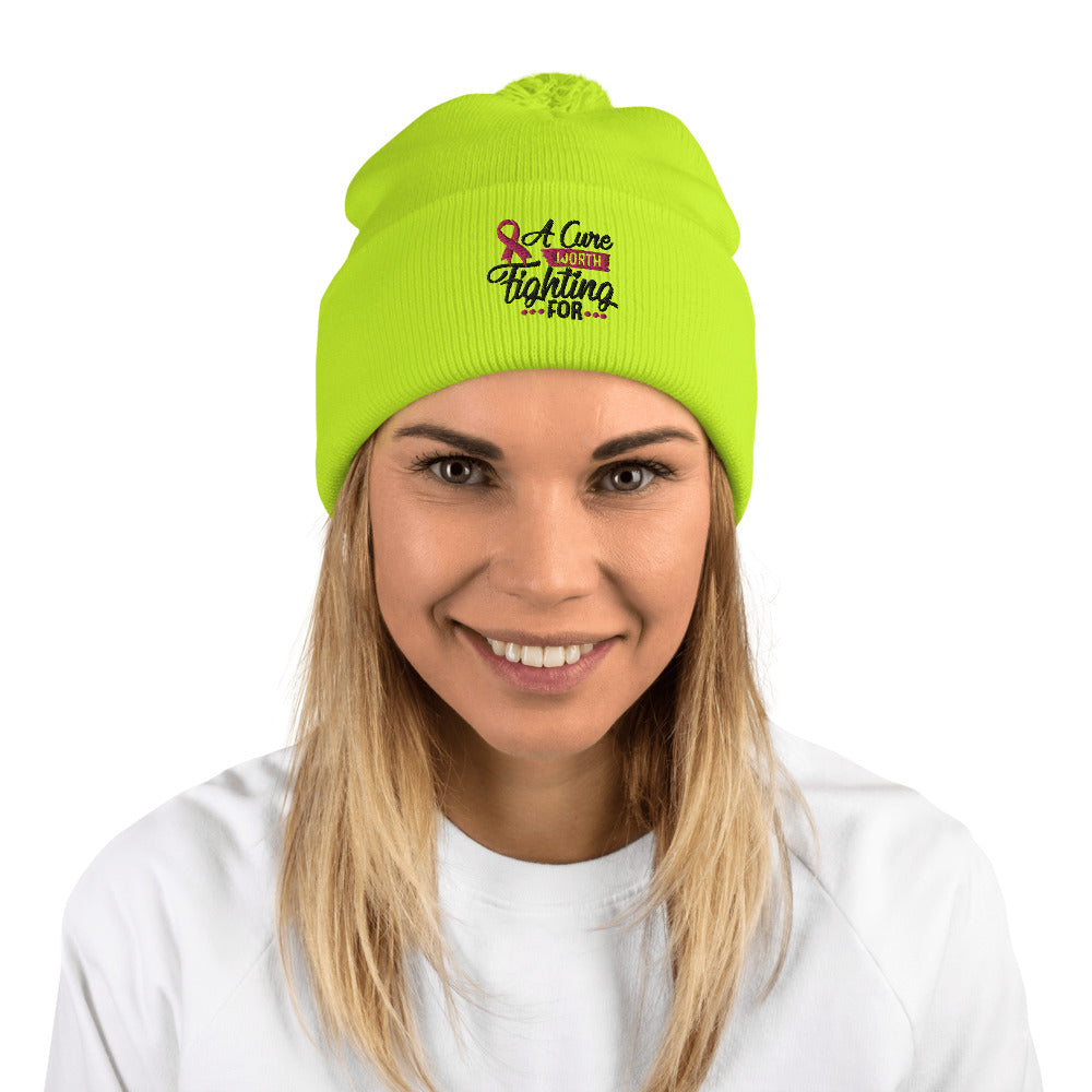 A Cure Worth Fighting For - Pom-Pom Beanie