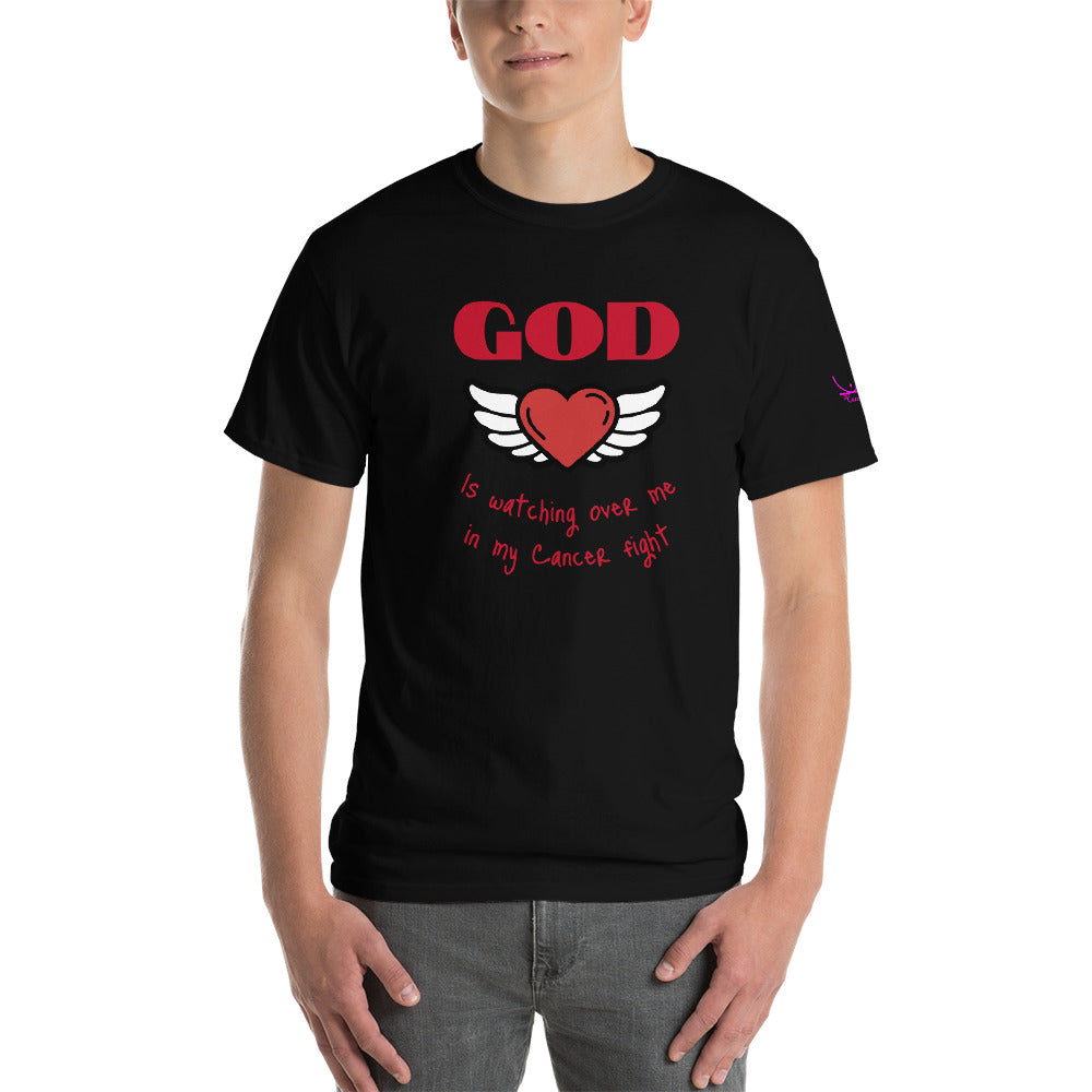 God is watching over my cancer fight - Short Sleeve T-Shirt