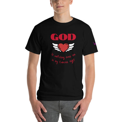 God is watching over my cancer fight - Short Sleeve T-Shirt