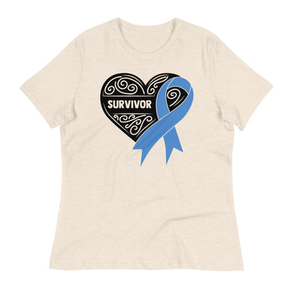 Survivor Black Colon Cancer -- Womens Relaxed T Shirt