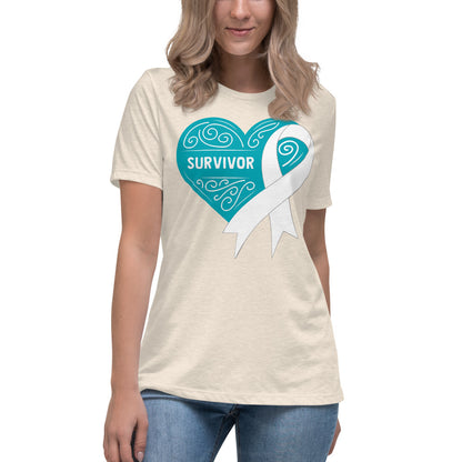 Survivor Teal Lung Cancer -- Womens Relaxed T Shirt