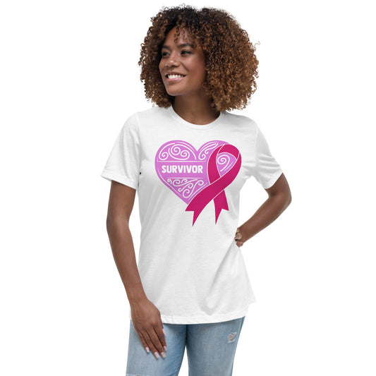 Survivor Pink Breast Cancer -- Womens Relaxed T Shirt