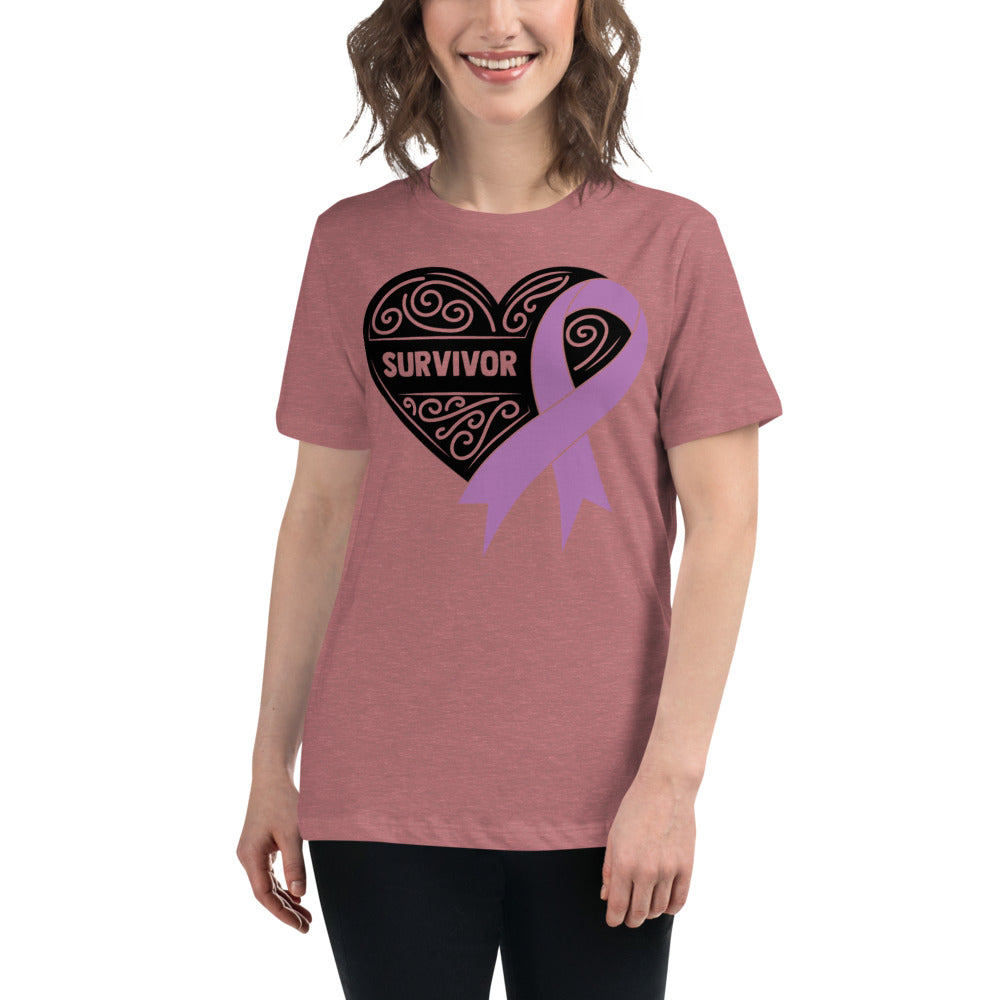 Survivor Black Pancreatic Cancer -- Womens Relaxed T Shirt