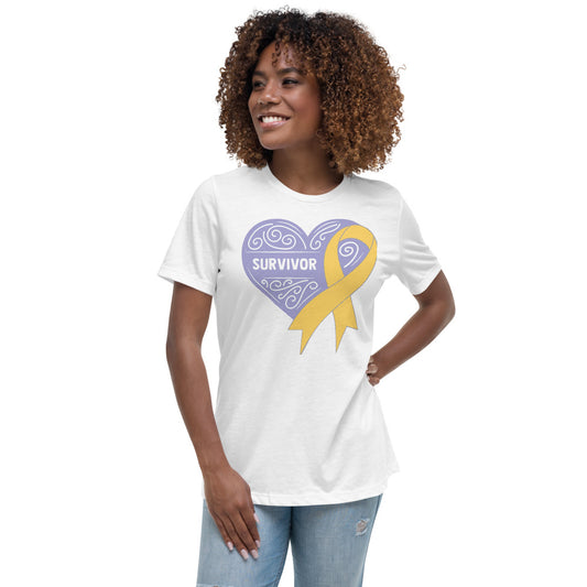 Survivor Lavender Childhood Cancer -- Womens Relaxed T Shirt