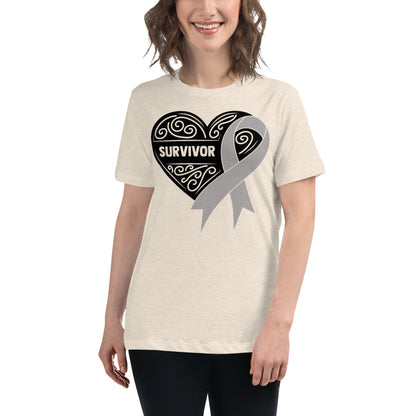 Survivor Black Brain Cancer -- Womens Relaxed T Shirt