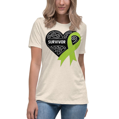 Survivor Black Non Hodgkin Lymphoma Cancer -- Womens Relaxed T Shirt