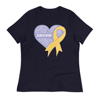 Survivor Lavender Childhood Cancer -- Womens Relaxed T Shirt